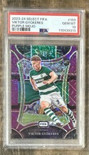 2023-24 SELECT FIFA VIKTOR GYOKERES PSA 10💎PURPLE MOJO RC📈ARSENAL🏆 Rookie📈 picture
