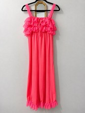 Vintage 1960s–1970s pink jumpsuit With Chiffon Ruffles Size Medium picture
