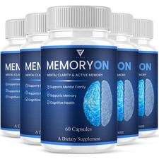 (5 Pack) MemoryOn Brain Supplements, Memory On Premium Nootropic (300 Capsules) picture