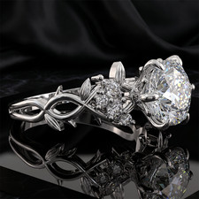IGI 2.40Ct Round-Cut F/VS1 Lab Grown Diamond Engagement Ring 14k White Gold picture