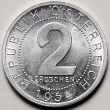 1954 Austria 2 Groschen picture