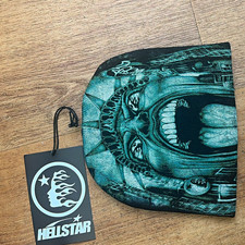 Hellstar Skull Graphic Print Beanie Hat One Size Men's Black Green picture