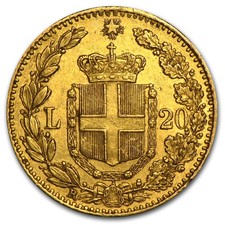 1861-1897 Italy Gold 20 Lire (Average Circulation) picture