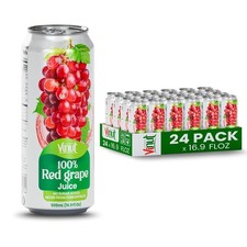 VINUT 100% Red Grape Juice, No Added Sugar,16.9 fl oz (500 mL) Can, Pack of 24 picture