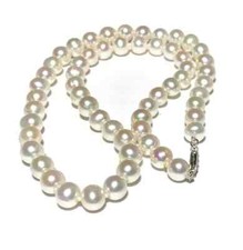 new Japanese Akoya 9-10mm white Pearl Necklace 18