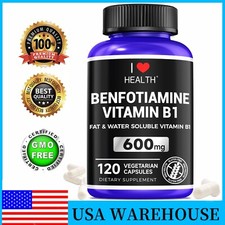 Mega Benfotiamine 600 mg, 120 capsules, a fat-soluble form of thiamine, B1 picture