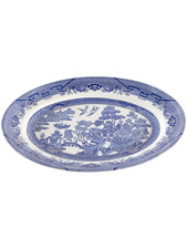 Churchill Blue Willow Oval Serving Platter 14.5 x 12 England Blue White New picture