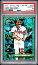 Topps Cosmic Chrome 2025 Ronald Acuña Jr. Braves #165 Green Space Dust /75 picture
