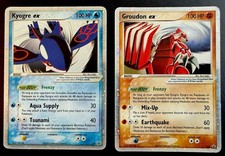 Kyogre Ex 037 & Groudon Ex 038 Promo EX Collectors Tin Vintage Pokemon MP picture