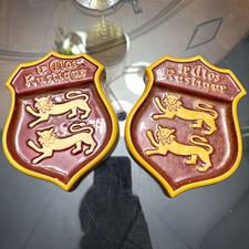 Vintage French Ceramic Wall Plaques / Ashtrays | Le Clos Rustique Heraldic Lion picture