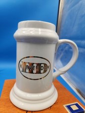 Rare Hoover Dam Souvenir Beer Stein Mug White Ceramic Gold Logo Thailand 7