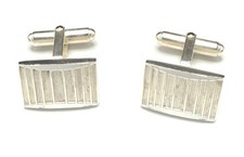WEH Walter E Hayward Sterling Silver Engine Turned Modernist Cufflinks NOS 12.2g picture