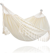 SUNCREAT Hammocks Outdoor Camping Double Hammock with Tassel, 2 Person Hammock f picture