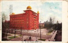1909 COLORADO POSTCARD: VIEW EL JEBEL TEMPLE, DENVER, CO picture