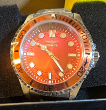 Invicta Pro Diver Men's Quartz 40-43.9mm Orange Dial/Bezel Silver Bracelet picture