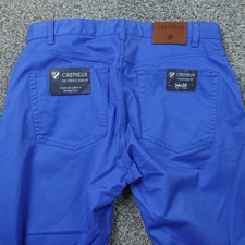 NEW Cremieux Pants Mens 34X30 Blue Slim Fit Chino Jeans Tapered Comfort Stretch picture
