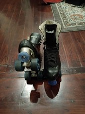 Vintage Dominion Canada Roller Skates Black Leather Quad Rhythm  picture