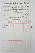 1892 Document, Centennial National Bank, Philadelphia PA, To Curwensville Bank picture