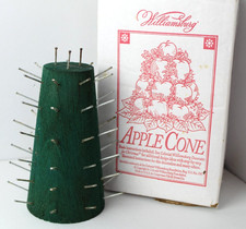 Vintage Williamsburg Colonial Apple Cone 8” w/ Box Wooden Fruit Topiary Form picture