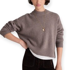 NWT Madewell Softwool Boxy Crewneck Mink Brown Size XL Oversized Cozy Cabincore picture