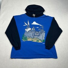 Vintage 90s Looney Tunes Mount Rushmore Hooded Shirt 2XL Jostens picture