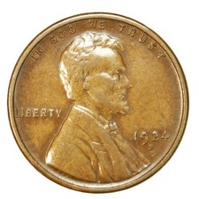 1924-S 1C BN Lincoln Cent- Choice EF- SMH 1603 picture
