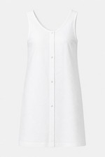 SCLAFANI'S White Cotton Slip Dress XX Sleeveless Button Front picture