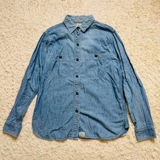 orSlow Denim Chambray Work Shirt Blue Size 2 Medium Made In Japan picture