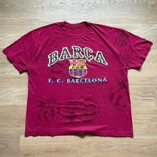 Vtg FC Barcelona Shirt Mens XL Maroon Good Barca Soccer Football AOP Tee picture