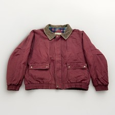 Vintage Saddlebred Bomber Jacket Mens XL  Burgundy Chore Flannel Lined Canvas picture
