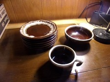 Vintage PFALTZGRAFF 8pc. Brown Drip Oven Proof Tableware picture