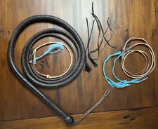 Kangaroo Hide Leather Whip by Si Davey from Australia 8' 2