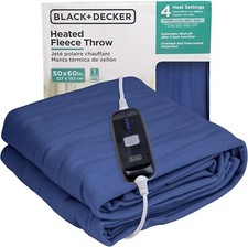 BLACK+DECKER Heated Throw Blanket, 50