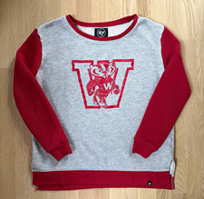’47 Wisconsin Badgers Gray/Red Crewneck Sweatshirt Pullover picture