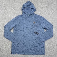 johnnie-O Hoodie Mens Medium Blue Featherweight Jaxson Performance Stretch NEW picture