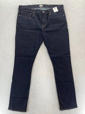 J.Crew 484 Jeans Mens 44x34 Narrow Tapered Leg Dark Blue Kurabo Japanese Denim picture