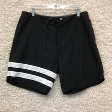 Hurley Board Shorts 34 Mens Black Surf Trunks Logo Modern Fit Phantom Swimwear picture