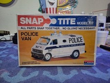 Vintage 1976 Monogram SnapTite Police Van Model Kit picture