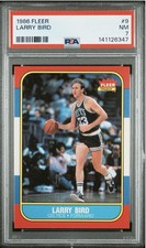 1986-87 FLEER  LARRY BIRD  BOSTON CELTICS  #9   PSA 7  NM CONDITION picture