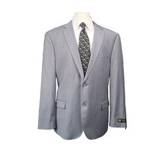 Caravelli Collezione Mens Blazer 46R NWT Light Gray Superior 150s Oxford 2B picture