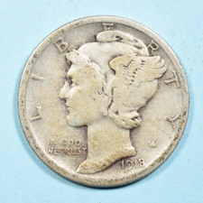 1918 D Mercury Dime ~ VF VERY FINE ~ US Silver Coin Collectible picture