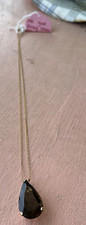 Vintage 14K Gold Filled Chain with Smoky Topaz Gemstone or Amethyst. Large Stone picture