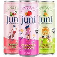 Juni Sparkling Adaptogen Drink, Zero Sugar, Decaf 12 Fl Oz (Pack of 12) picture