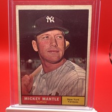 1961 Topps Mickey Mantle #300 Base Set New York Yankees MLB Baseball Card picture