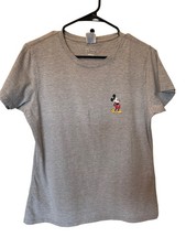 New with Tag Disney Mickey Mouse Heather Gray Logo Shirt sz M picture