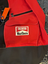 Marlboro Red/Black Duffle Bag Zip & Drawstring, Adjustable Strap picture