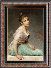 Hand Painted Old Master-Art Antique style Oil Painting Female woman On Canvas picture