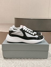 New Prada America's Cup Men's New Black Lacquered Casual Trend Shoes picture