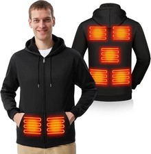 Heated Hoodie 7 Zones Electric Heating Jacket Zip Up USB Thermal Sweatshirt picture