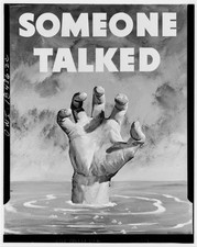 Photo:1940s Someone Talked Poster Hand Rising From Water Warning Sign picture